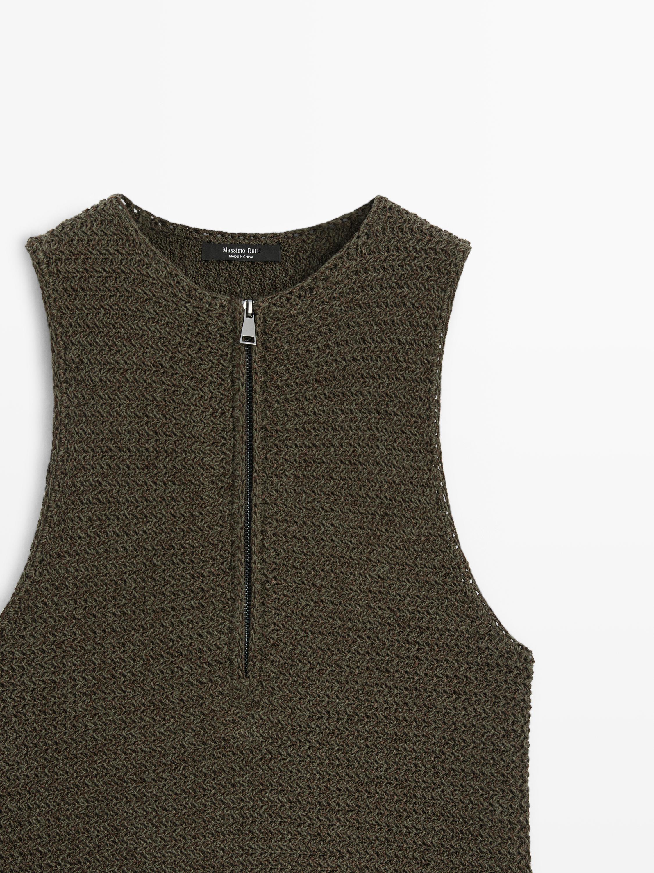 Top en maille avec fermeture Éclair